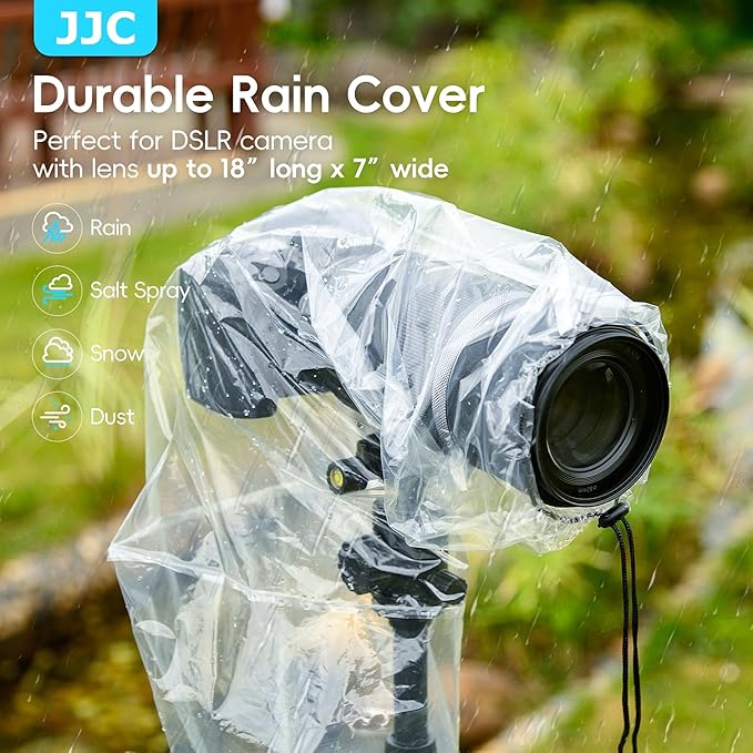 JJC DSLR Camera Rain Cover, Rain Coat Sleeve Protector - Image 3