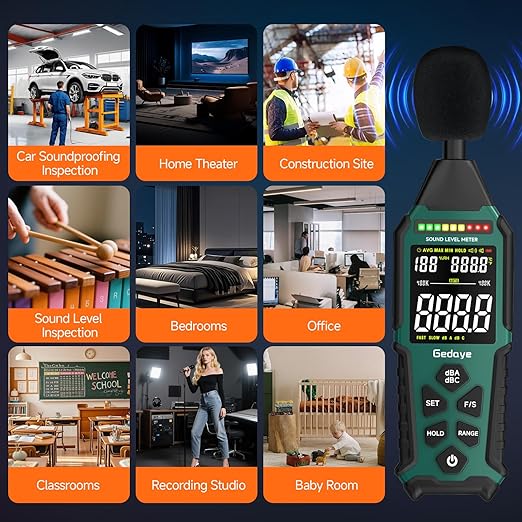 Power Supply Available Decibel Meter, Gedaye Sound Level Meter, A/C Weighted - Image 9