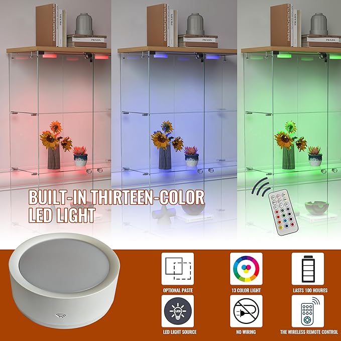 Yoluckea 4-Tier Glass Display Cabinet - Image 3