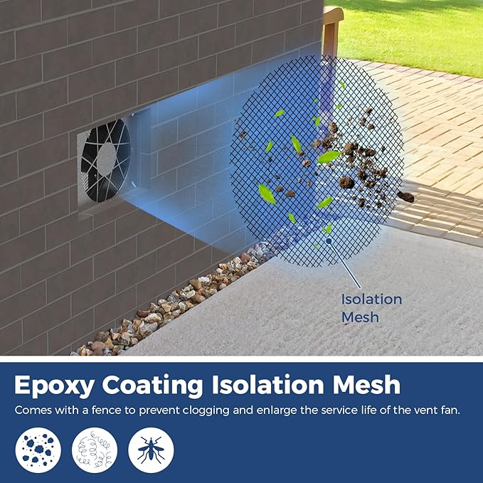 ALORAIR 720 CFM High Flow Powered Crawl Space Ventilation Fan, IP55 Rated 10" - Image 2