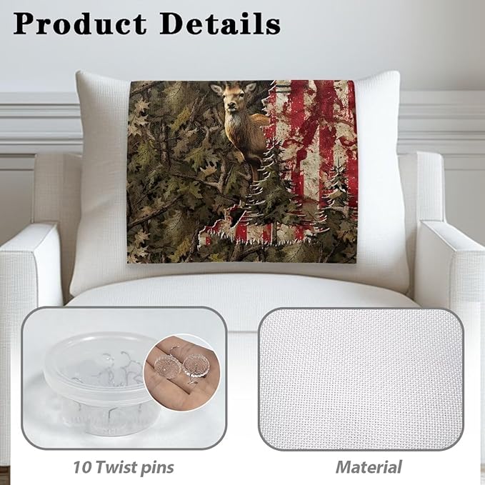 American Flag Elk Headrest Cover - Image 3