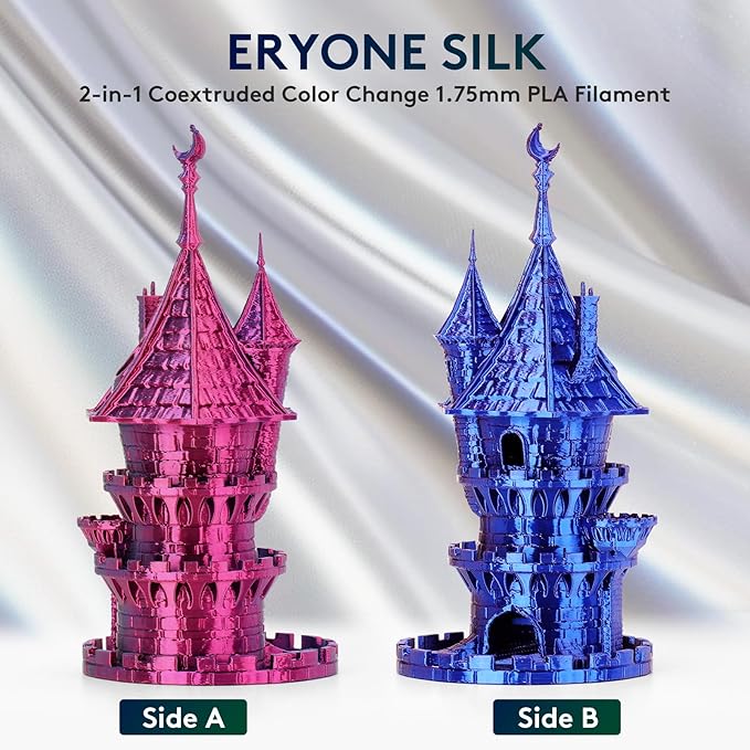 ERYONE Silk Dual Color PLA Filament 3D Printer 1.75mm +/- 0.03mm, Bicolor - Image 3