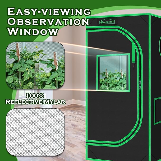 Grow Tent 24"x24"x48" 600D Mylar Hydroponic Indoor Grow Tents - Image 4
