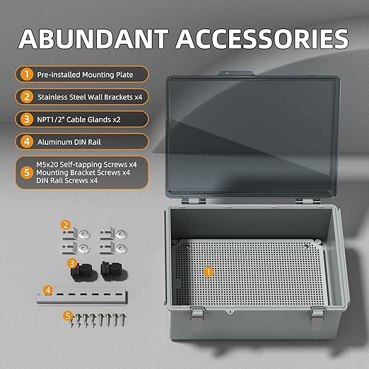 Joinfworld Lockable Outdoor Weatherproof Electrical Box - Image 3
