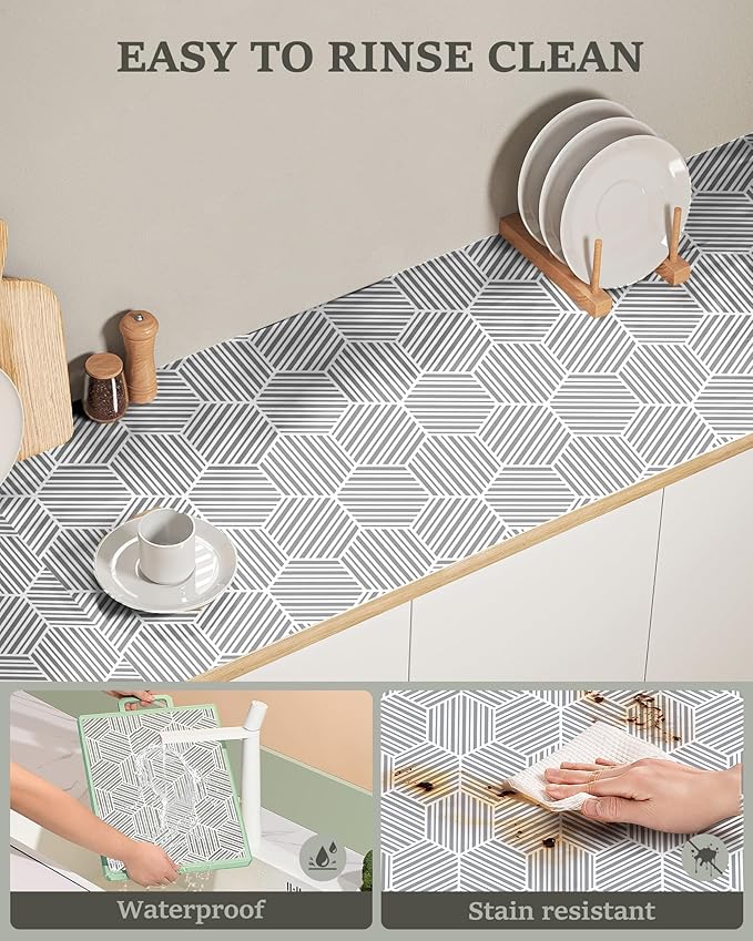 Shelf Liner for Kitchen Cabinet 11.8In x 30FT, Non-Adhesive Cabinet Liners Slip - Image 3