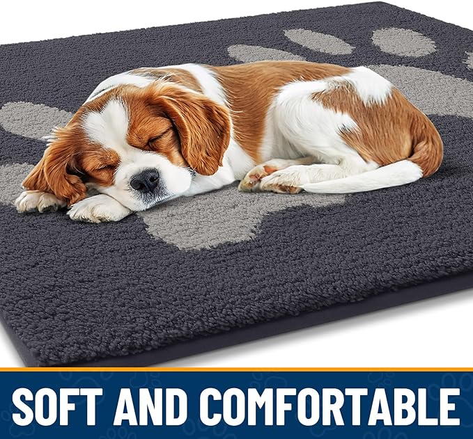 Smiry Dog Door Mat for Muddy Paws, Absorbs Moisture and Dirt, Low-Profile - Image 4