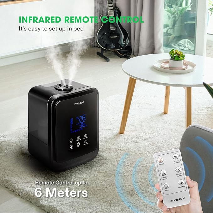 VIVOSUN 4.5L 2-in-1 Cool & Warm Mist Ultrasonic Humidifier - Image 3