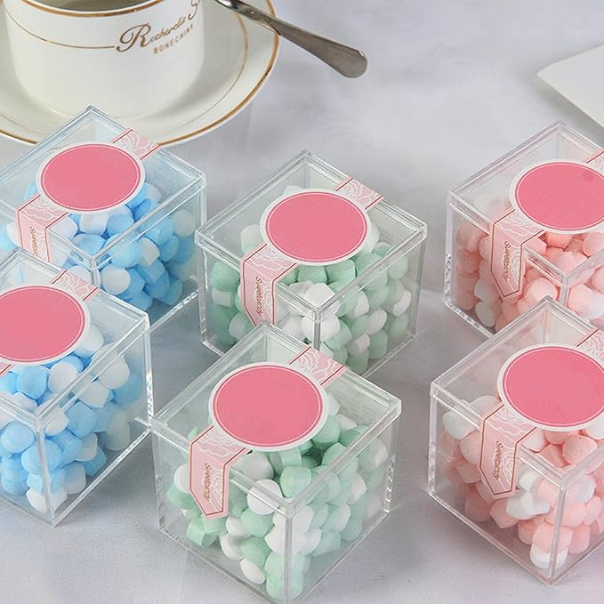 Acrylic Box with Lid 2 Pieces 4 * 4 * 4 Inch Clear Square Cube Plastic - Image 7