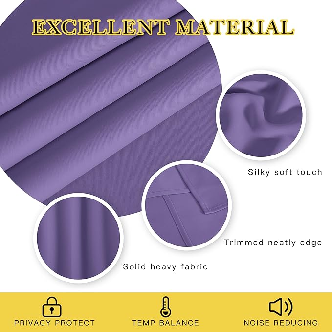 NICETOWN Blackout Curtains 84 Inch Length, Thermal Insulated Room Darkening - Image 2