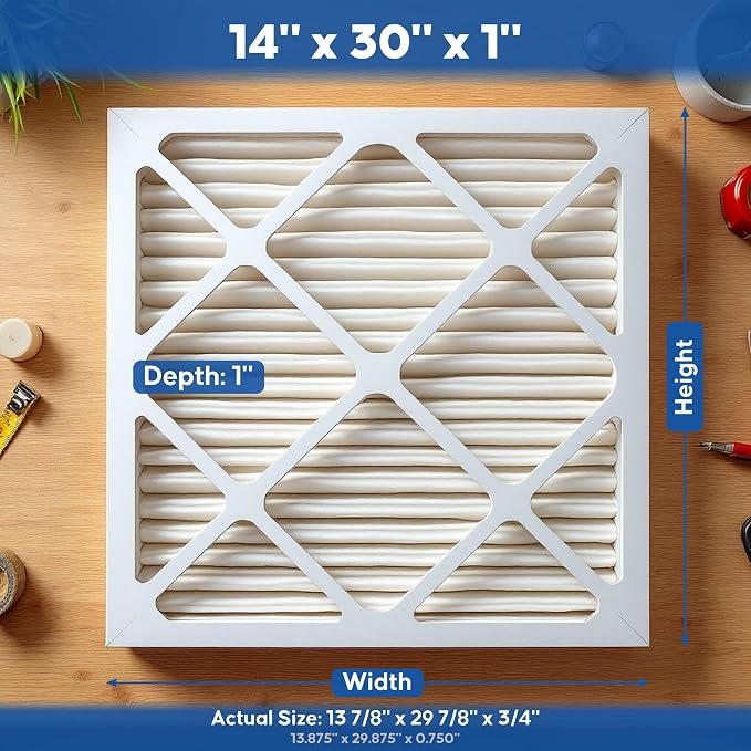Aerostar 14x30x1 MERV 8 High Efficiency Pleated Air Filter, Electrostatic AC - Image 3