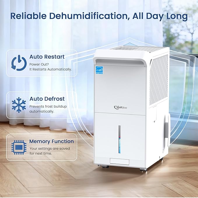 6, 000 Sq.Ft Most Efficient Energy Star 2025 Dehumidifier, Vellgoo Max 140 - Image 6