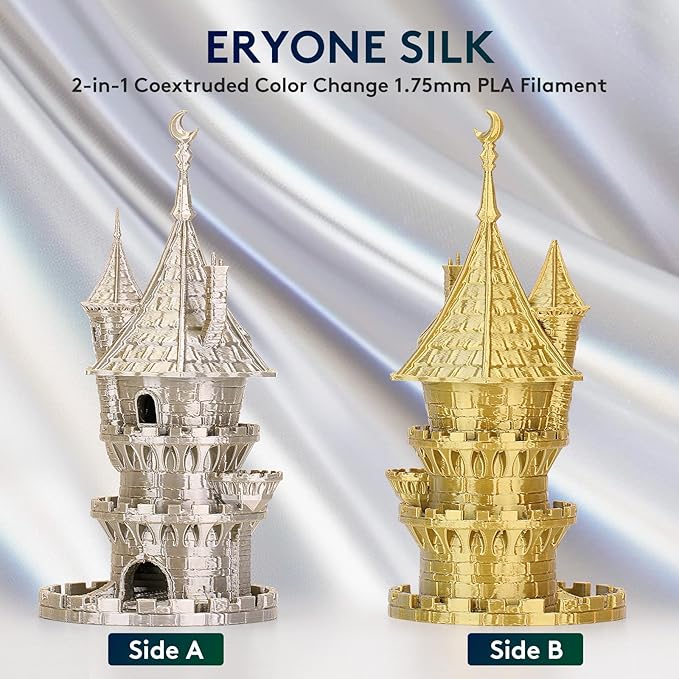 ERYONE Silk Dual Color PLA Filament 3D Printer 1.75mm +/- 0.03mm, Bicolor - Image 3