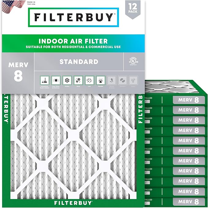 Filterbuy 18x21x1 Air Filter MERV 8 Essential Dust & Allergy Defense, by Filterbuy
