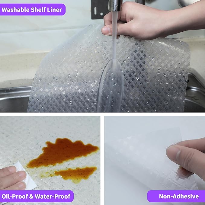 Non-Slip Shelf Liner, for Kitchen Cabinets, Washable Oil-Proof & Waterproof - Image 6