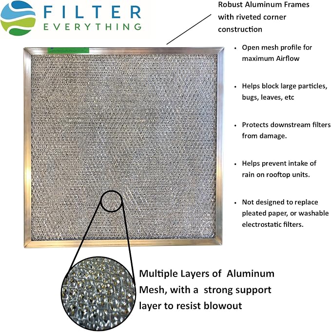 Filter Everything Washable Aluminum Air Filter – 12 x 24 x 1 – Permanent - Image 2
