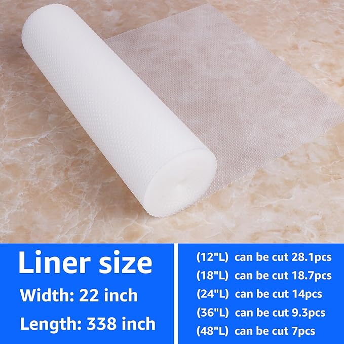 Clear Shelf Liners for Kitchen Cabinets: 22 Inch Wide Large Waterproof Under - Image 9