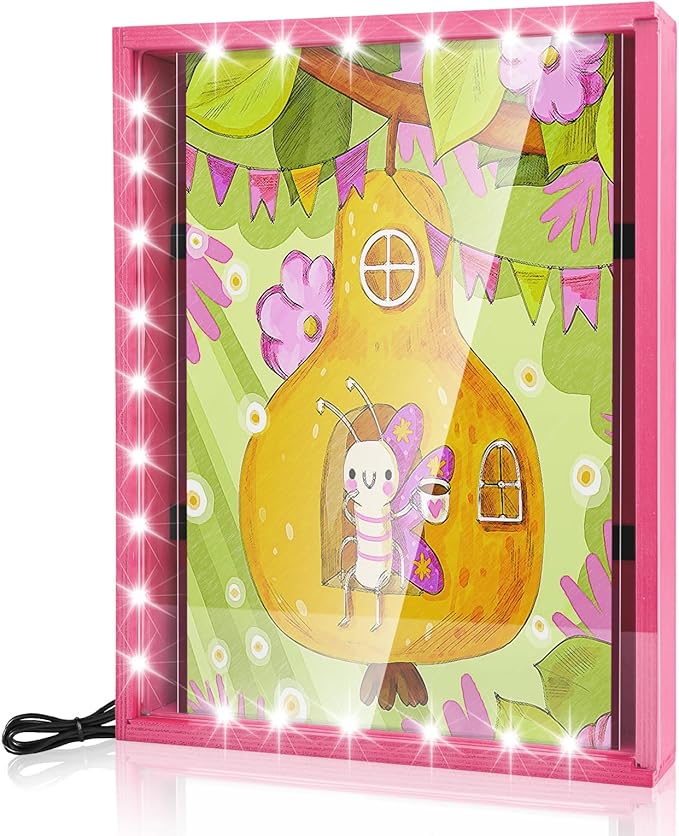 Shadow Box with LED Light for Dried Flowers, Changeable Picture Display & - Image 2
