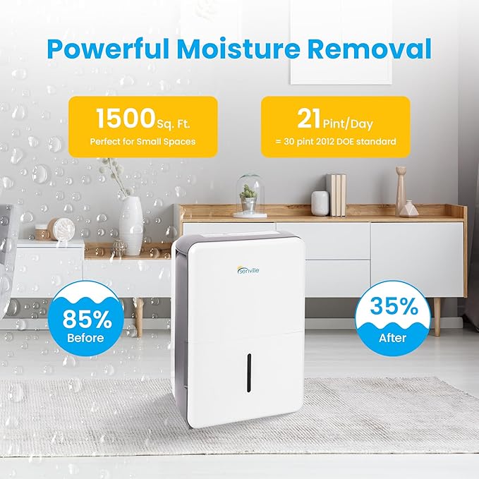 Senville 20 Pint Dehumidifier, Energy Star Certified, Washable Filter, Living - Image 6