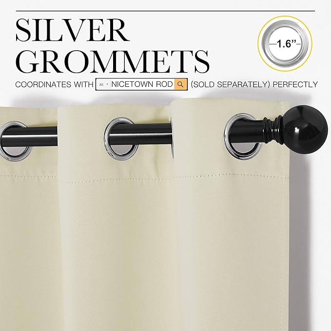 NICETOWN Room Darkening Draperies Window Curtain Panels, Thermal Insulated - Image 3