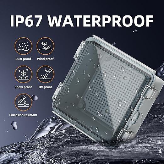 Joinfworld 6x6x4 Outdoor Electrical Box Weatherproof Junction Box Plastic Clear - Image 2