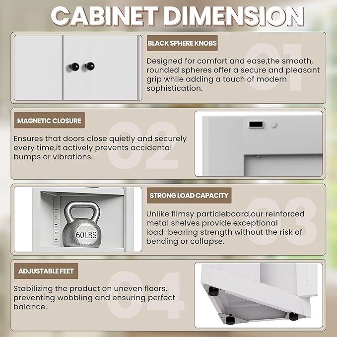 Metal Pantry Storage Cabinet - Image 3