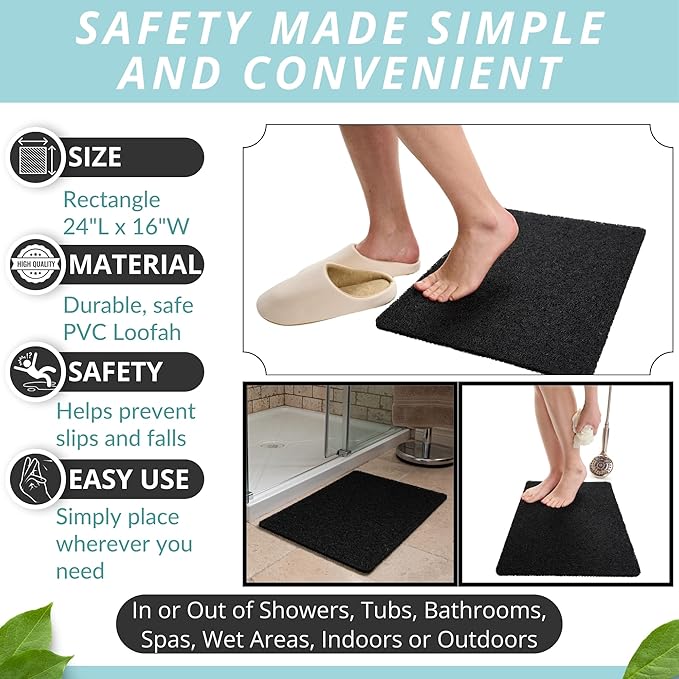 ENKOSI Loofah Non-Slip Shower and Bath Mat - Image 3