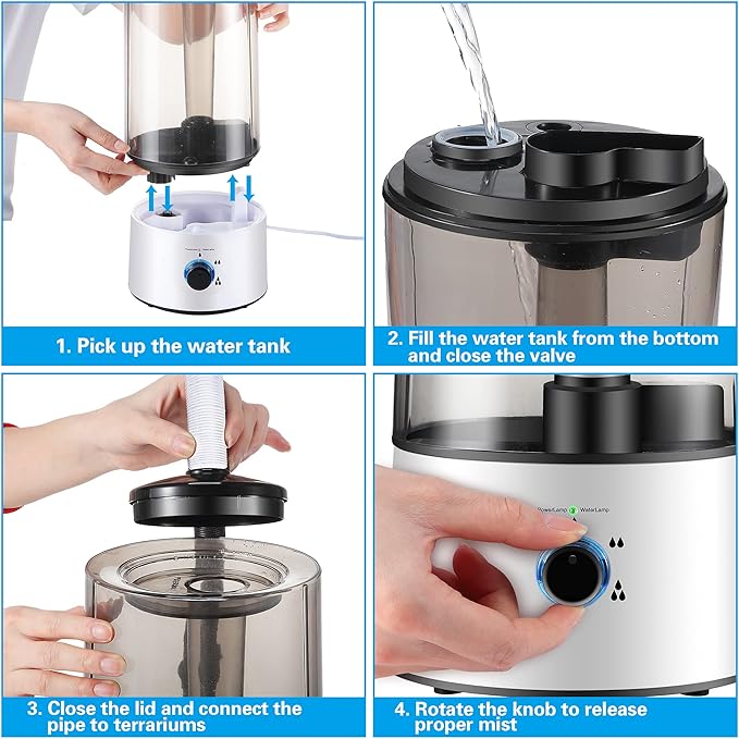 Dreyoo Reptile Humidifier Fogger, 4L Cool Mist Fog Mister - Image 6