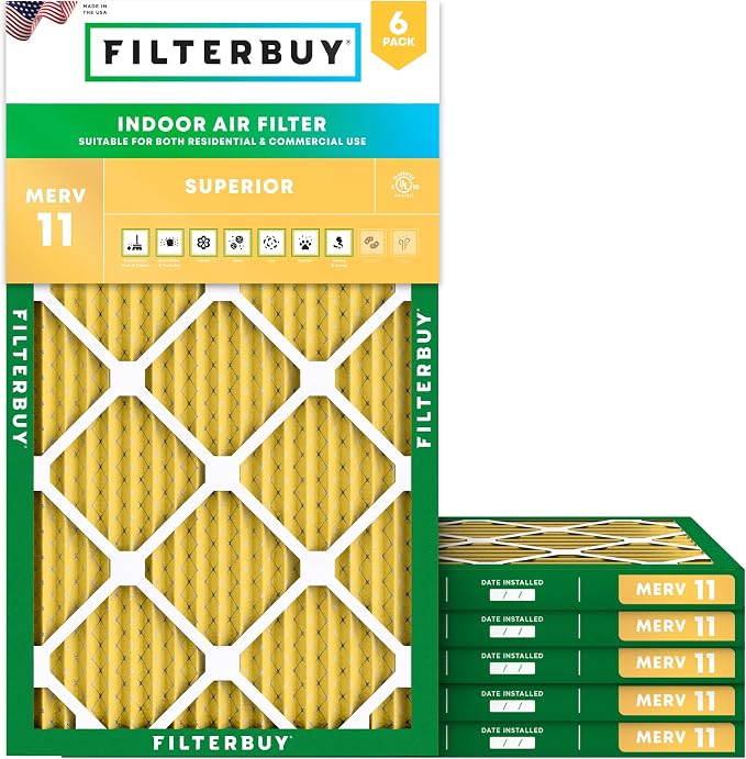 Filterbuy 20x32x1 Air Filter MERV 11 Superior Pet & Allergy Defense, by Filterbuy