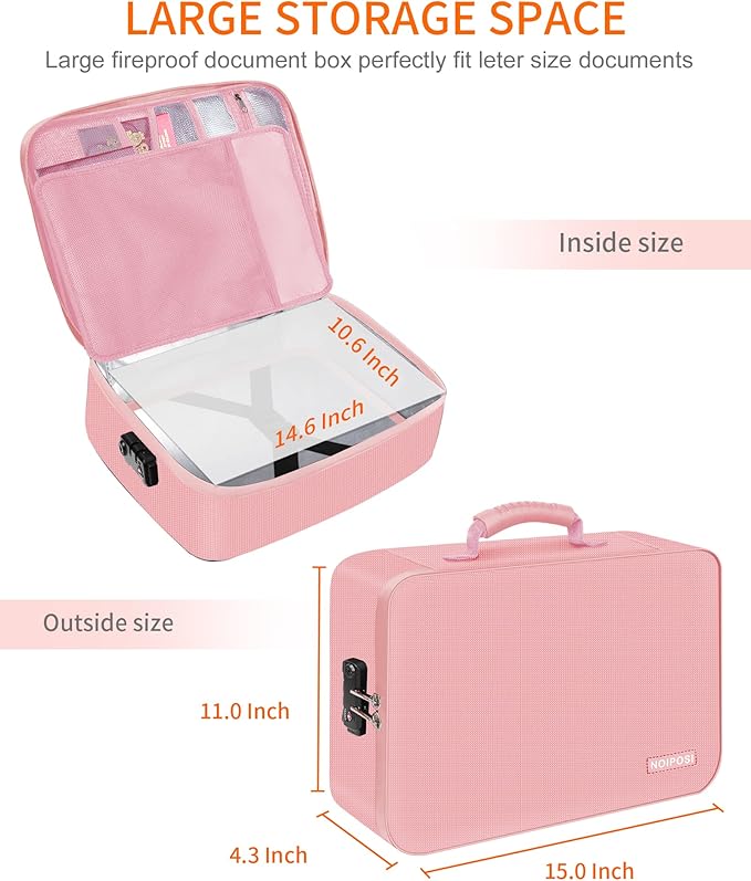 Noiposi Important Document Organizer, Waterproof and Fireproof Document Box - Image 6