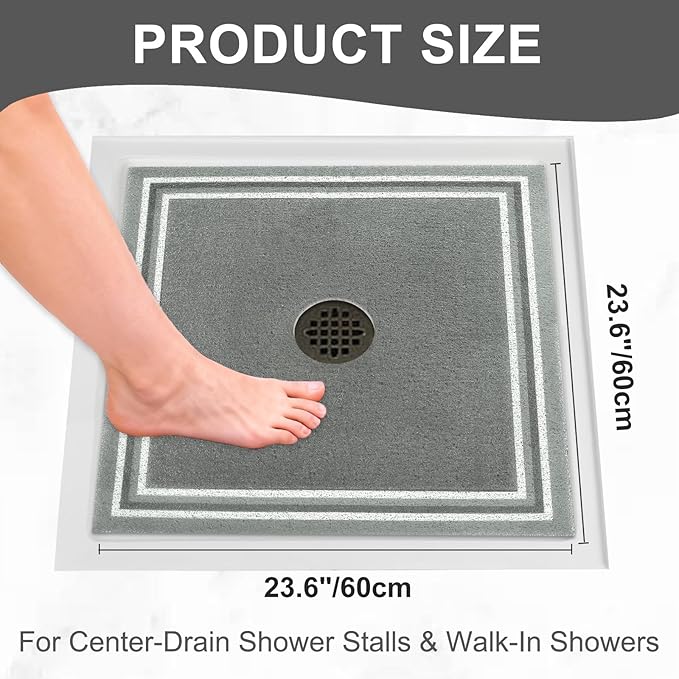 Square Shower Mat Non Slip: 24x24 Inch Extra Large Shower Mats - Image 7