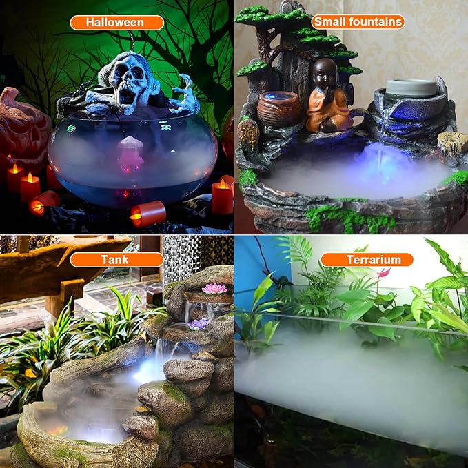 FITNATE Mist Maker, 12 LED Mister Fogger Water Fountain Pond Fog Machine - Image 8