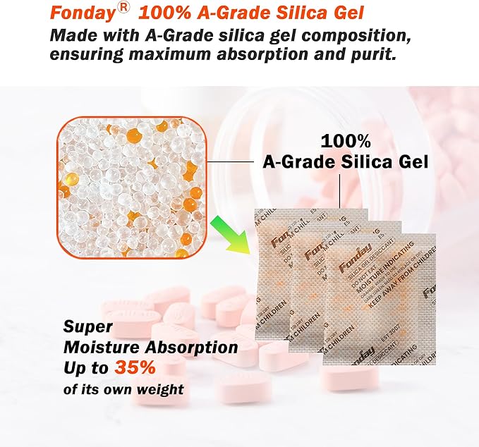 16Packs x 100Gram Fonday Rechargeable Silica Gel Desiccant Packets Food Grade - Image 3