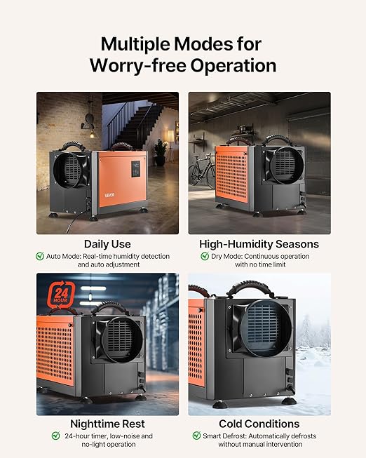 VEVOR 70 Pints Commercial Dehumidifier - Image 4