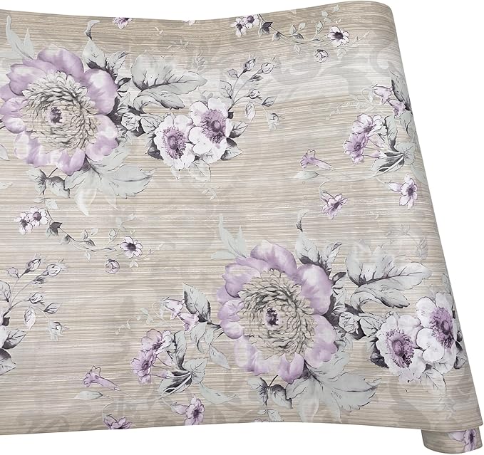 Yifely Vintage Purple Peony Self-Adhesive Kitchen Shelf Drawer Liner Moisture - Image 5