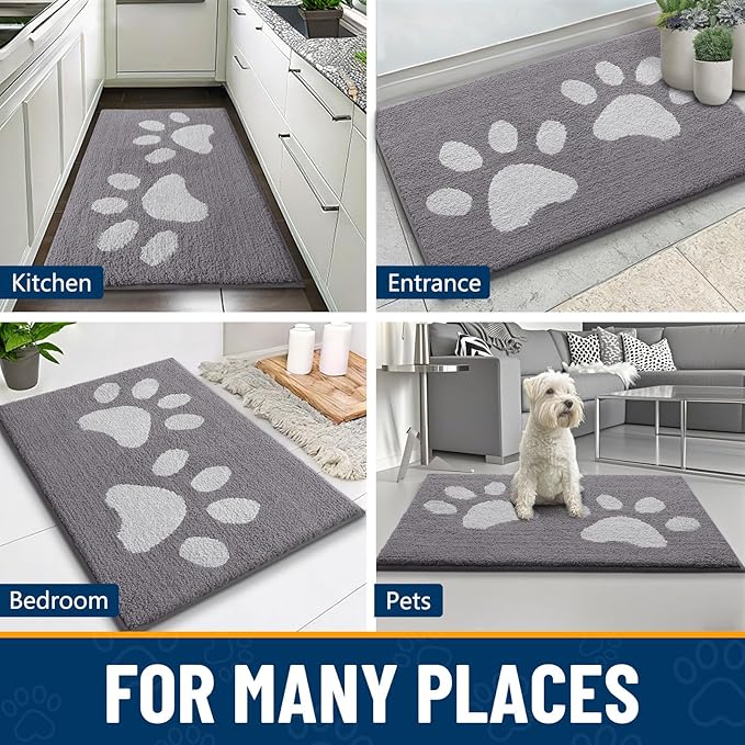 Smiry Dog Door Mat for Muddy Paws, Absorbs Moisture and Dirt, Low-Profile - Image 8