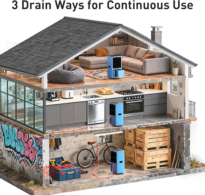 198 Pints Dehumidifier with Pump and Drain Hose - Image 4
