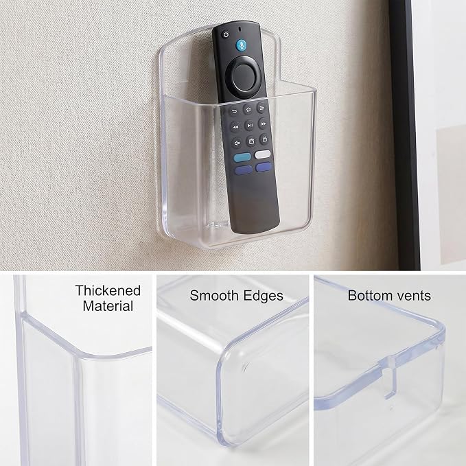2 PCS Remote Control Holder Wall Mount, TV Remote Control Holder, Self Adhesive - Image 4