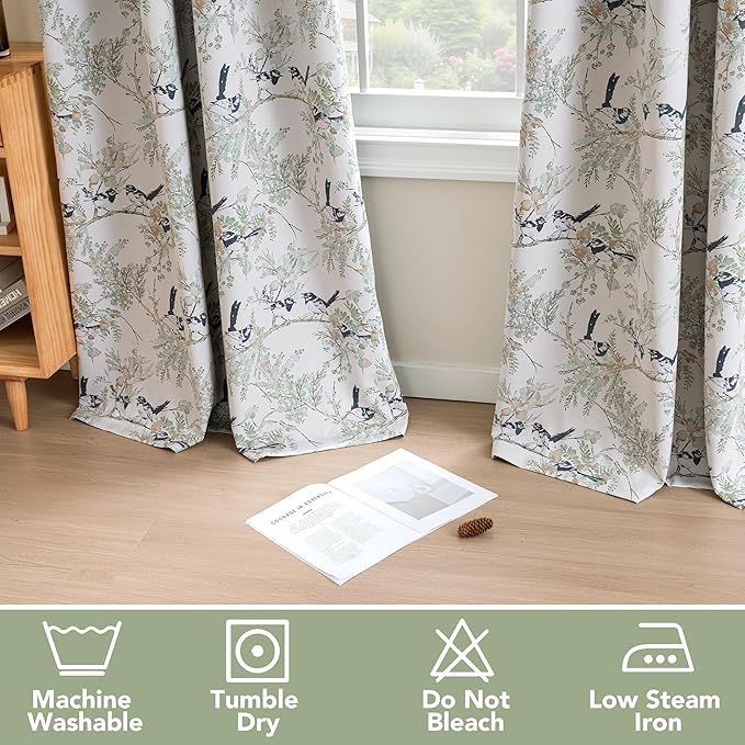H.VERSAILTEX 100% Blackout Floral Curtains 84 inch Length 2 Panels Set - Image 6