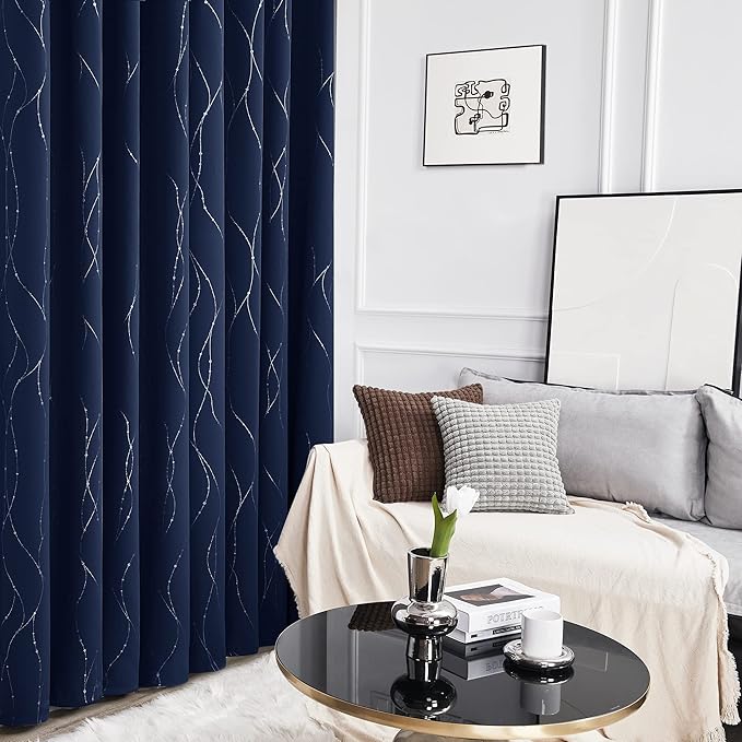 Deconovo Navy Blue Curtains, 38 x 72 Inch, Thermal Insulated Soundproof Privacy - Image 5