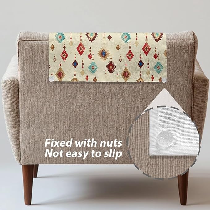 Aztec Pattern Head Rest Cover for Recliner Removable Washable Couch Covers Easy - Image 5
