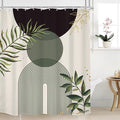 Dark Green Boho Shower Curtain 60Wx72H Black Green Modern Bohemian Mid Century by MitpokBrand