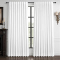 Pure White Blackout Curtains 60 Inches Extra Wide Modern Linen 96 Inch Length by QJMYDECO