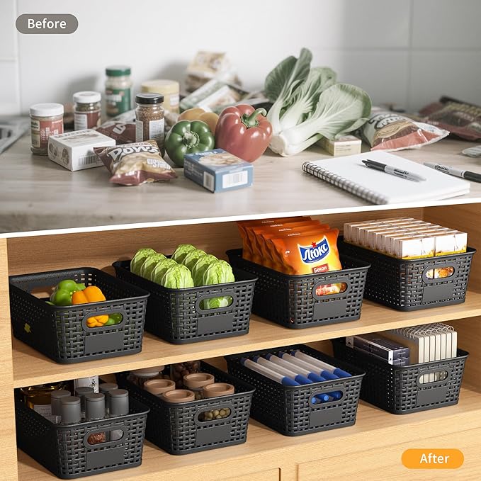 Black Plastic Storage Baskets - Image 4