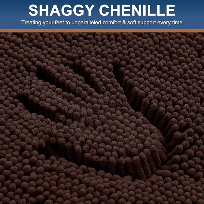 Smiry Luxury Chenille Bathroom Rugs 24x16, Extra Soft and Absorbent Shaggy Bath - Image 3