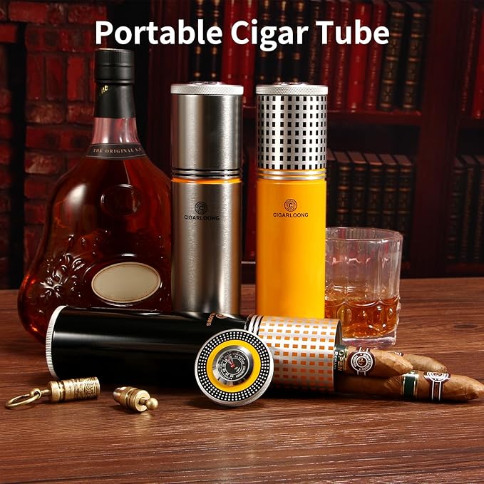 Travel Cigar Humidor Case/Box Metal Portable Air Tight Lid Smell Proof Cigar - Image 2