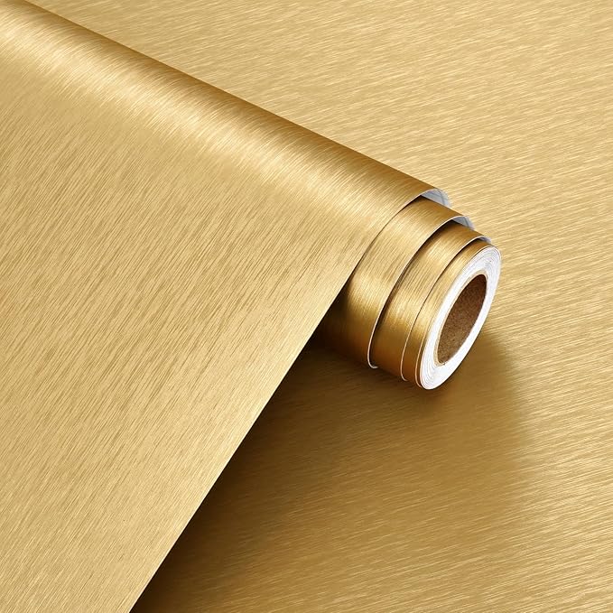 WESTICK Gold Textured Stainless Steel Contact Paper Waterproof Metallic Gold - Image 7
