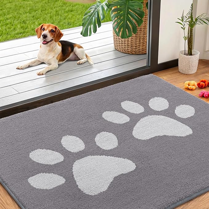 Smiry Dog Door Mat for Muddy Paws, Absorbs Moisture and Dirt, Low-Profile by Smiry