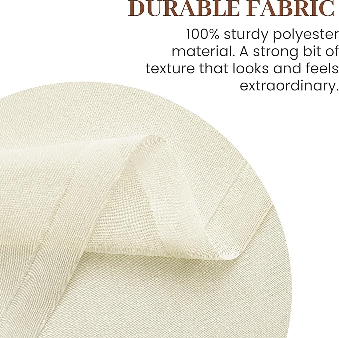 Dreaming Casa Solid Sheer Curtains 108 Inches Long Ivory Rod Pocket Voile - Image 4