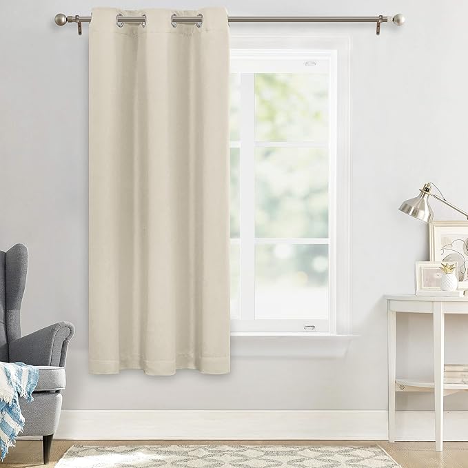 MYSKY HOME Beige Bedroom Blackout Curtains, 42 x 63 Inch, Dark Grommet Living - Image 7
