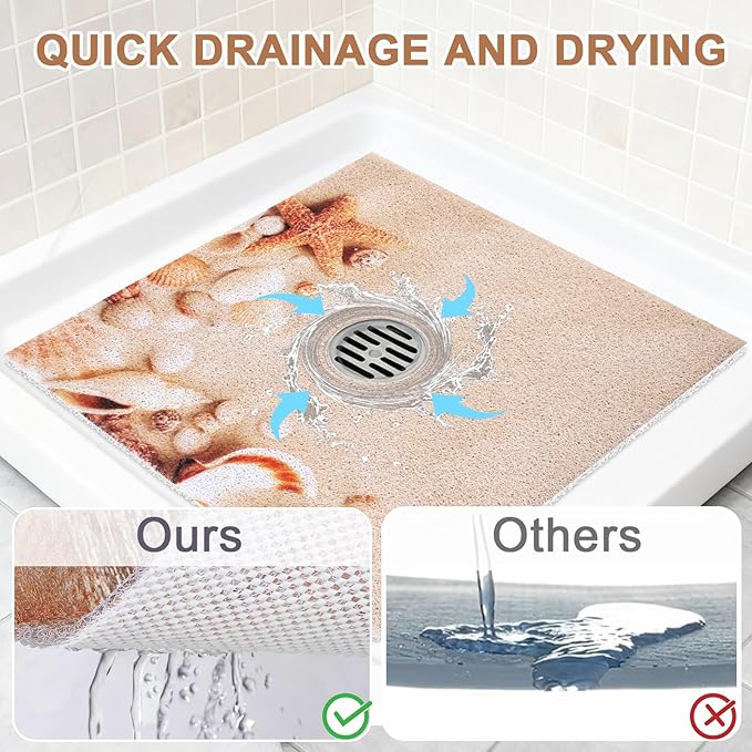 Square Shower Mat Non Slip: 24x24 Inch Extra Large Shower Mats - Image 6
